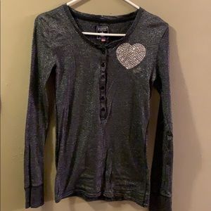 PINK Victoria’s Secret Black & Silver Tee